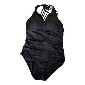 Jantzen Black One Piece Swimsuit with Strappy Halter Design